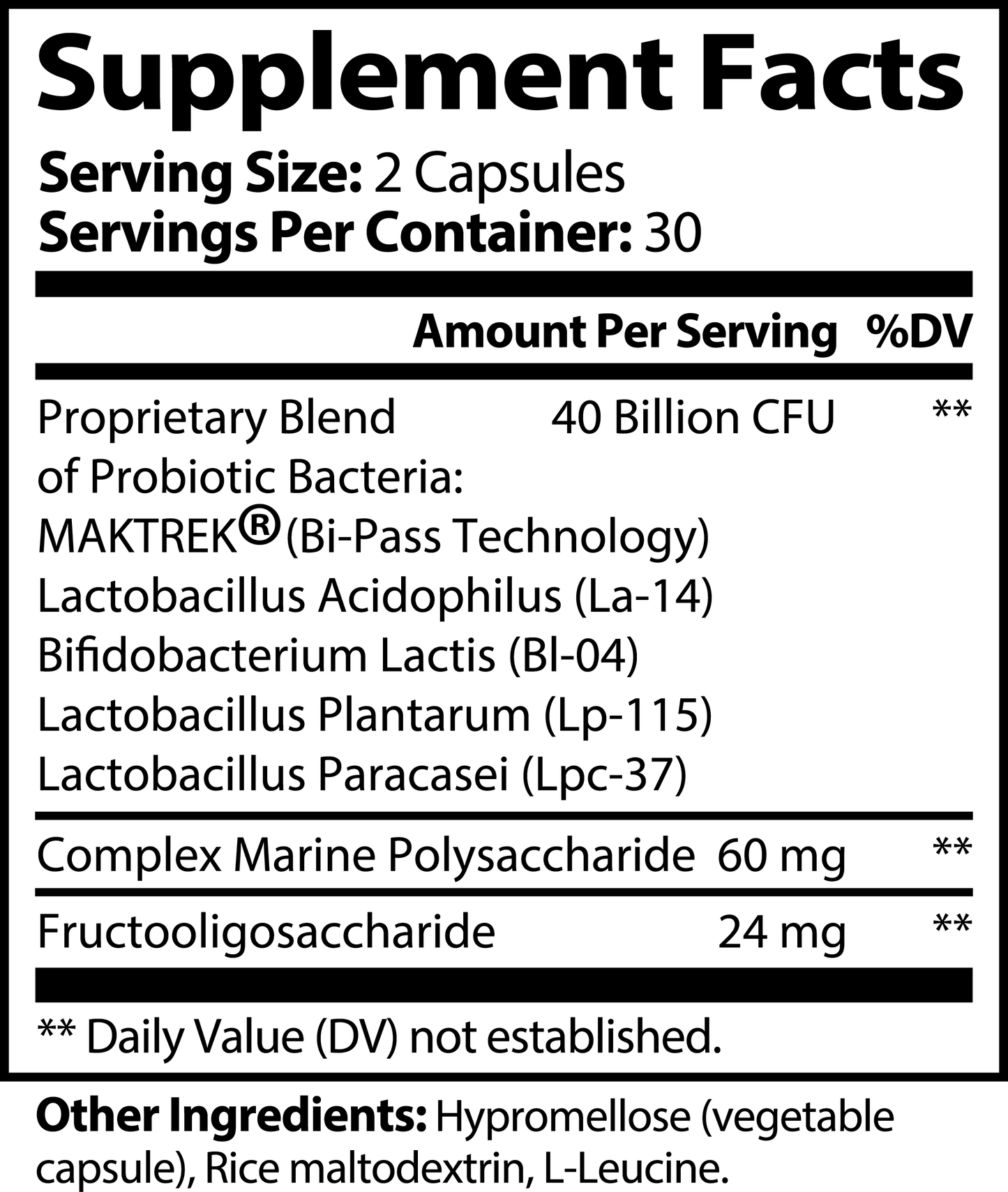 RUSHMORE Probiotic 40 Billion with Prebiotics