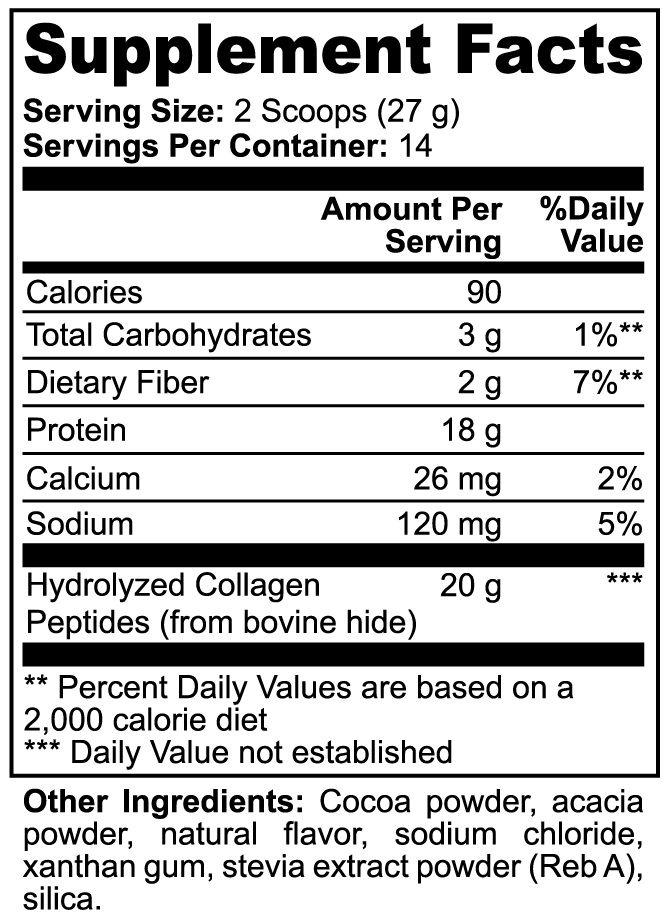 RUSHMORE Grass-Fed Collagen Peptides Powder (Chocolate)