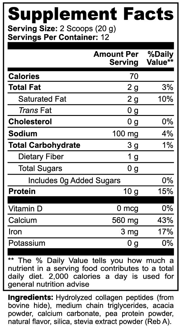 RUSHMORE Grass-Fed Collagen Creamer (Vanilla)