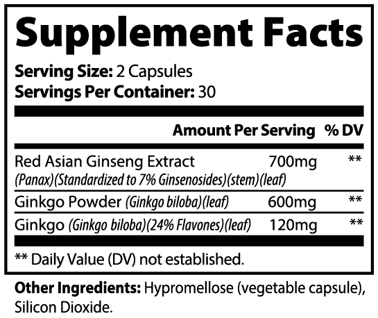 RUSHMORE Ginkgo Biloba + Ginseng
