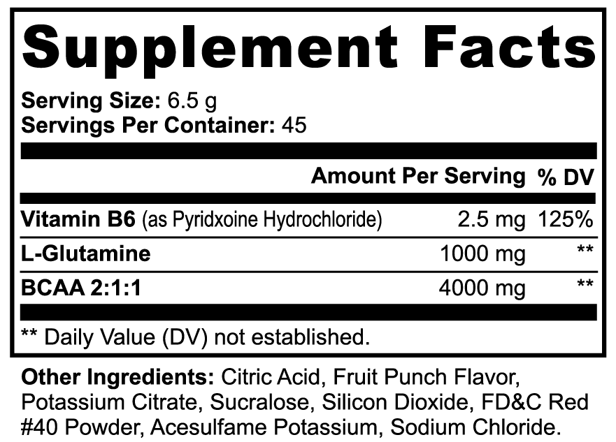 RUSHMORE BCAA Shock Powder (Fruit Punch)