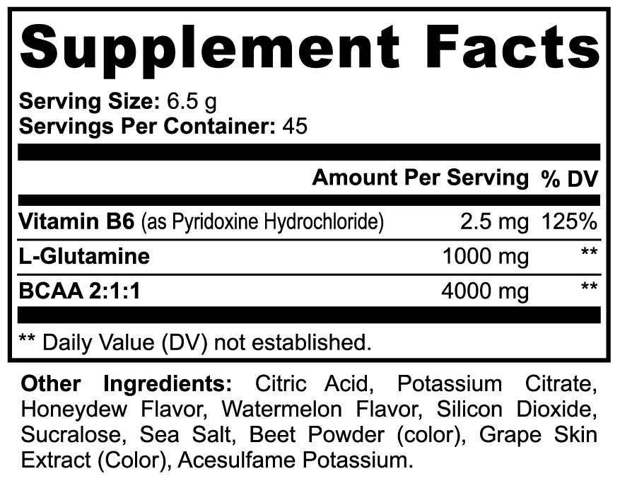 RUSHMORE BCAA Post Workout Powder (Honeydew/Watermelon)
